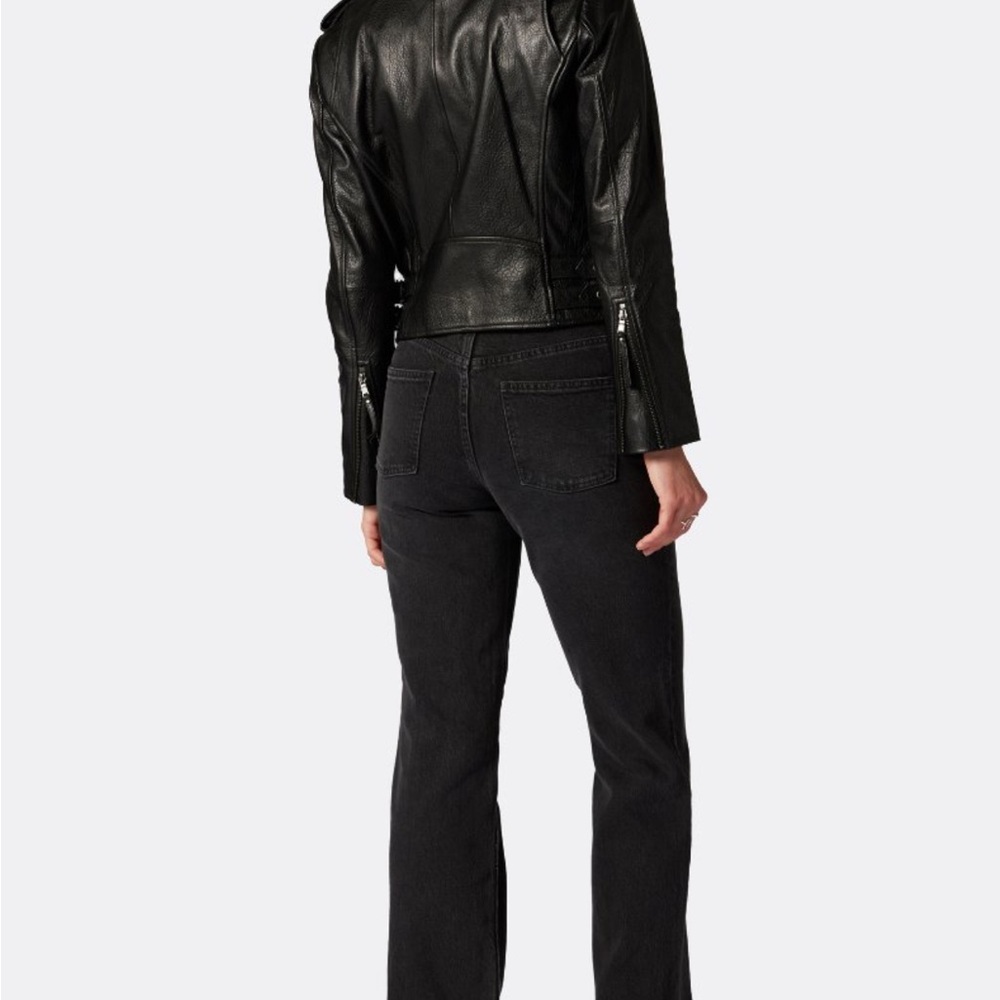 Black Leather Jacket and Jeans